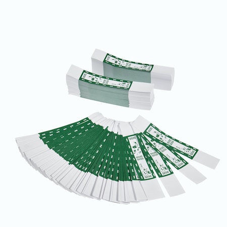 Self-Sealing Currency Bands, Green, $250, Case Of 20000